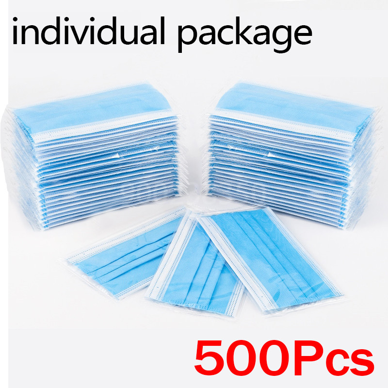Disposable Mask Blue - 10-500 шт. одноразовых масок для взрослых